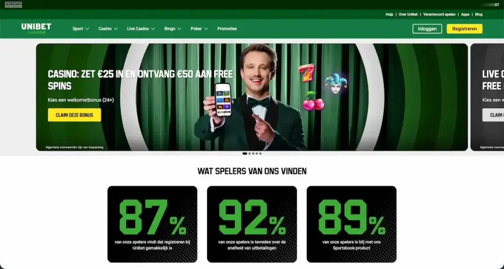 Unibet casino zonder cruks